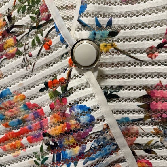 Joseph Ribkoff Asymmetrical Garden Floral Mesh Blazer - Picture 8 of 9